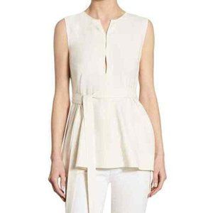 Theory Desza Top Rosina Crepe Ivory Size Medium *missing belt*